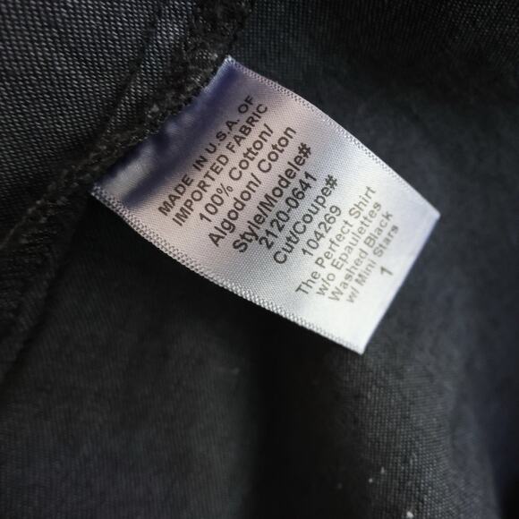 Current/Elliott The Perfect Shirt Washed Black with Mini Stars Size 1 - Picture 11 of 15